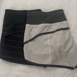 Lululemon Striped speed short size 6in Black and Gray $40 each